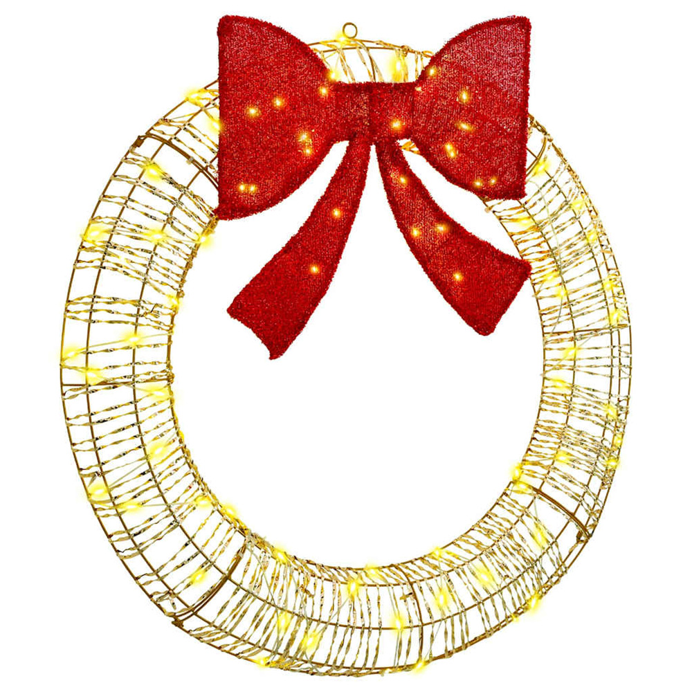 Couronne avec 80 led blanc chaud 90 cm pet