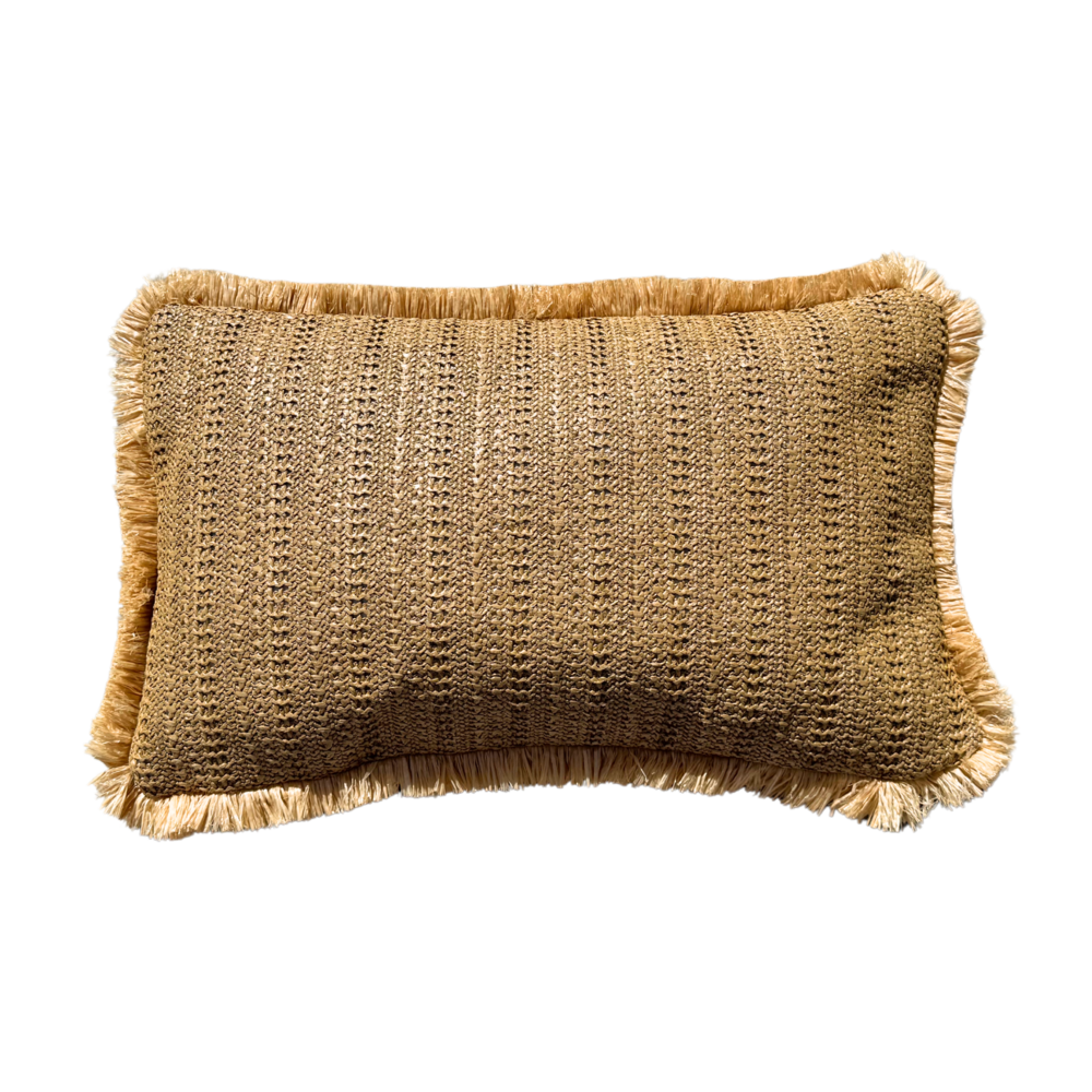 Housse de coussin effet raphia - uni - rectangle - 30x50cm