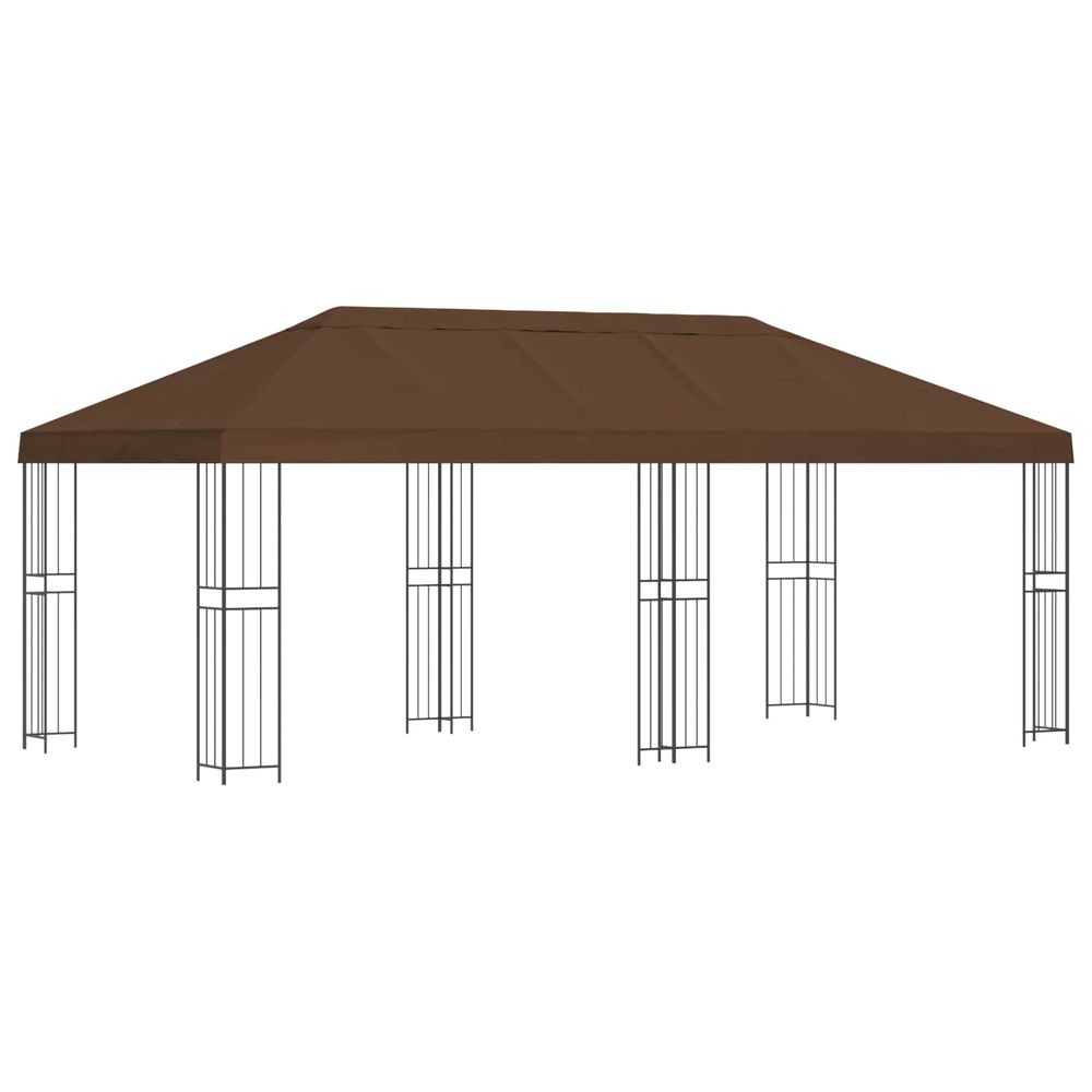 Abri de jardin 6 x 3 m marron polyester et acier 190 gsm