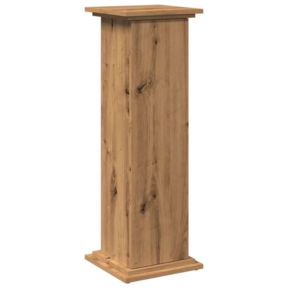 Piédestal avec rangement chêne artisanal bois d'ingénierie
