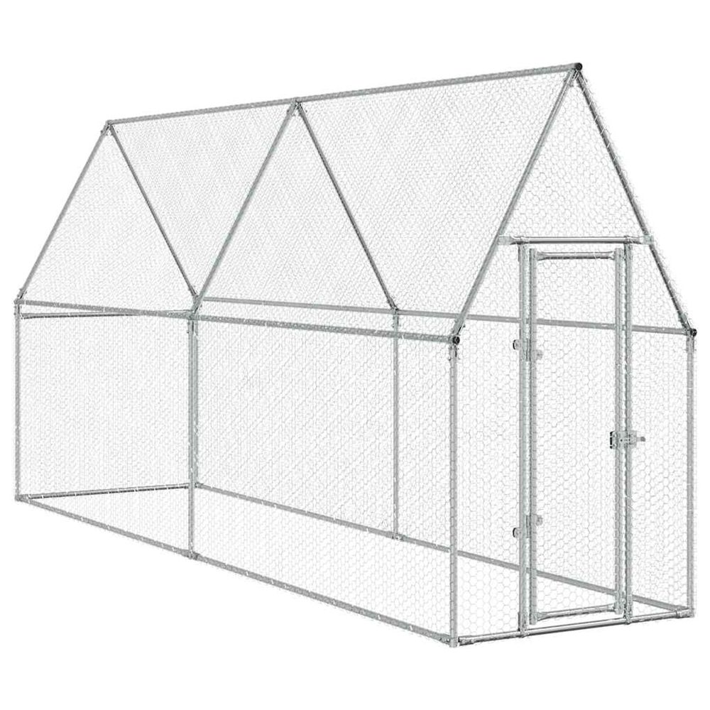 Cage pour poules argenté 400x100x190 cm acier galvanisé