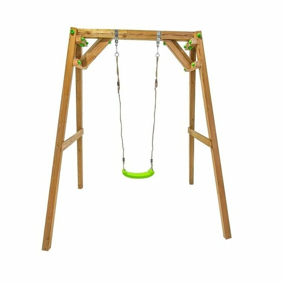 Balançoire individuelle en bois carré masgames xylo xl avec siège normal