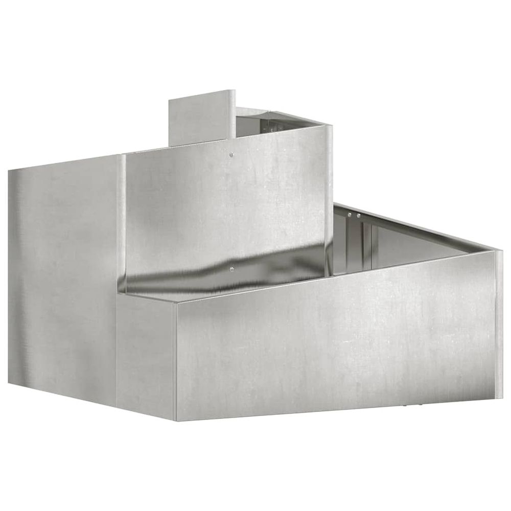 Cache-pot de jardin argenté 60 x 60 x 50 cm acier galvanisé