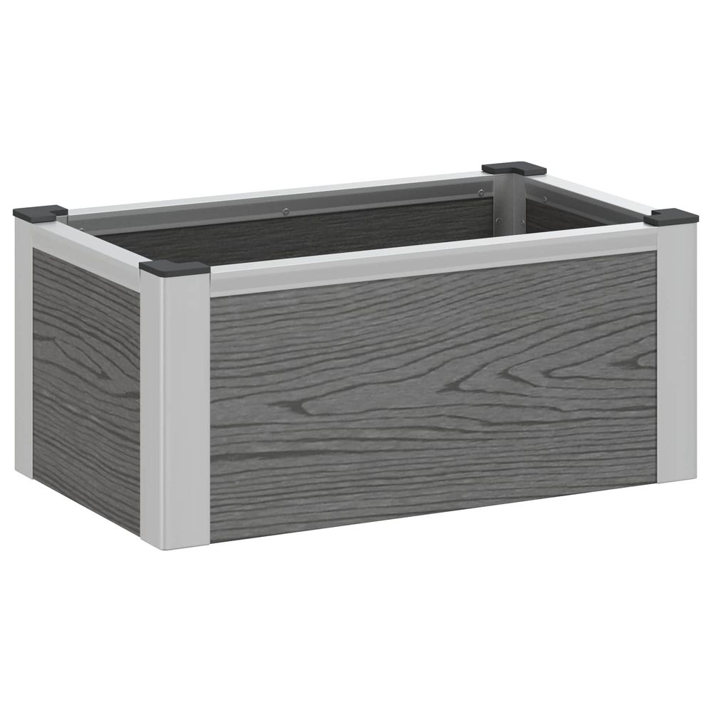 Jardinière surélevée gris 50 x 30 x 22 cm wpc et aluminium