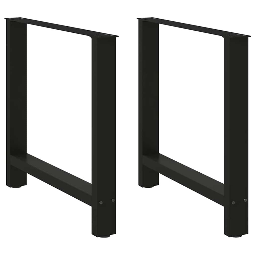 Pieds de table à manger noir 2 pièces 80 x (72-73) cm acier