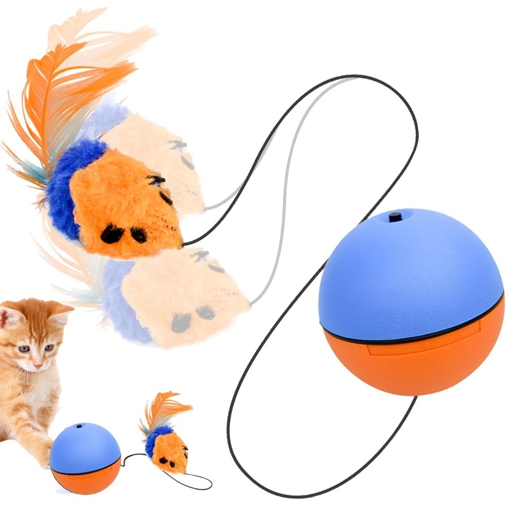 Balle pour chats jouets interactifs, électrique avec cordon