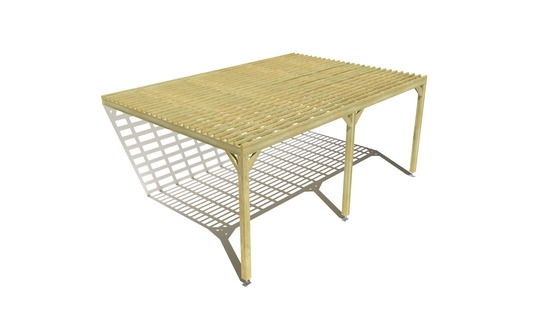 Pergola bois • 6m x 4m • adossée • sens profondeur • lattage bois • livraison comprise