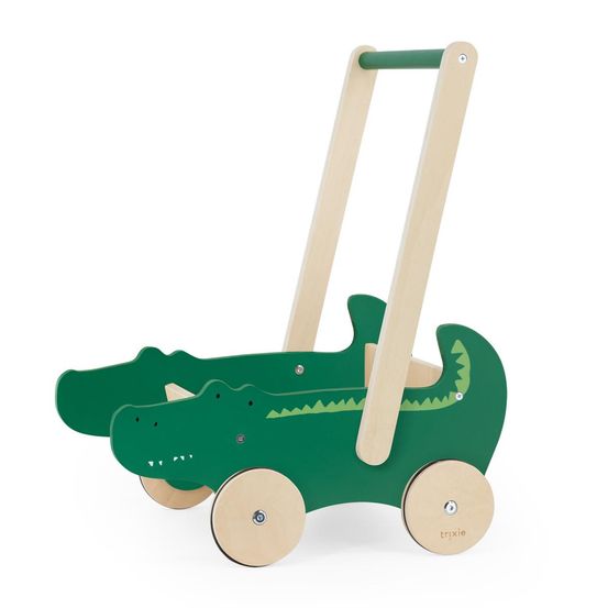 Chariot en bois à pousser - monsieur crocodile pour enfants