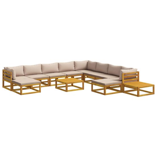 Ensemble de canapés 12 pc naturel bois d'acacia massif
