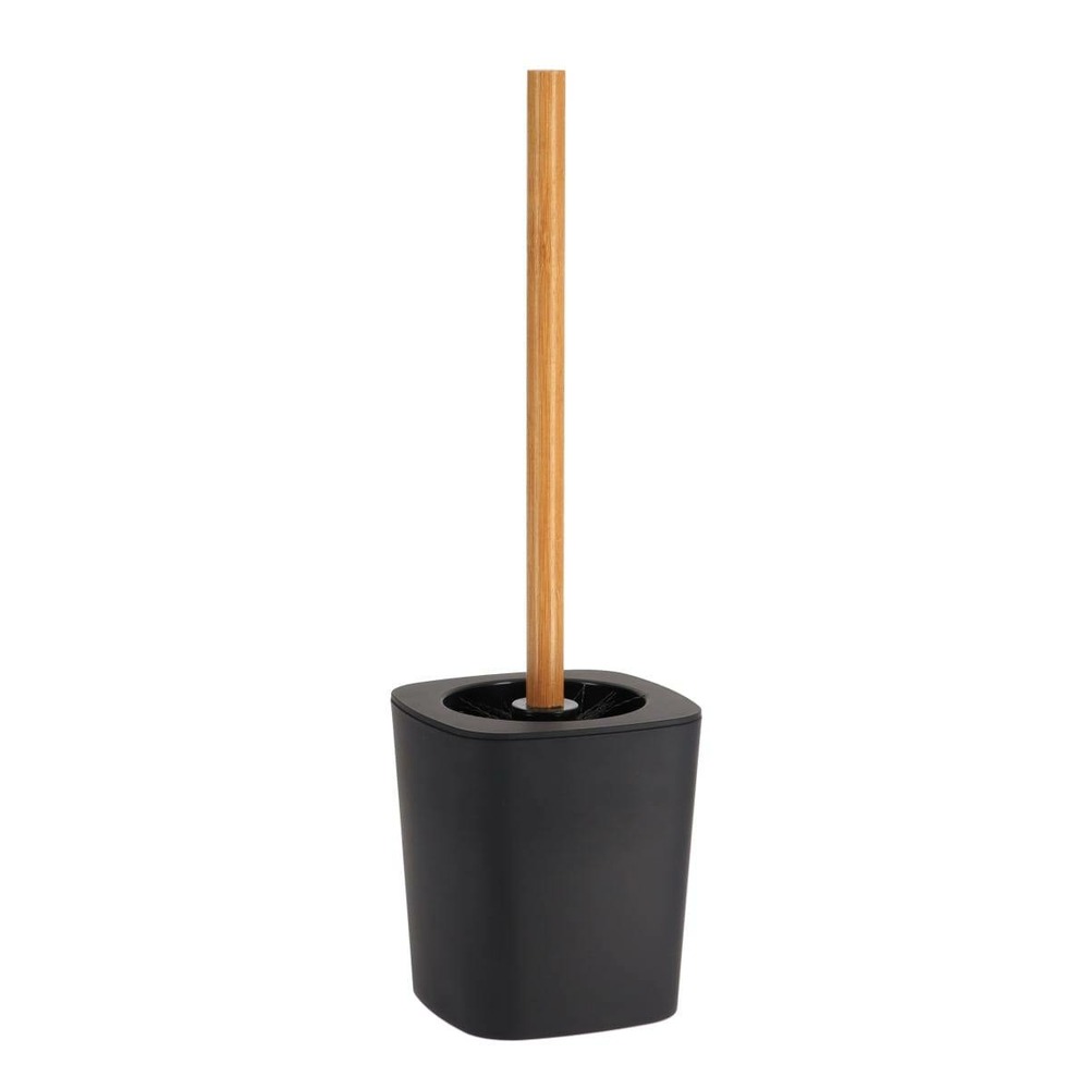 Brosse wc rubber + abs et tige bambou - noir