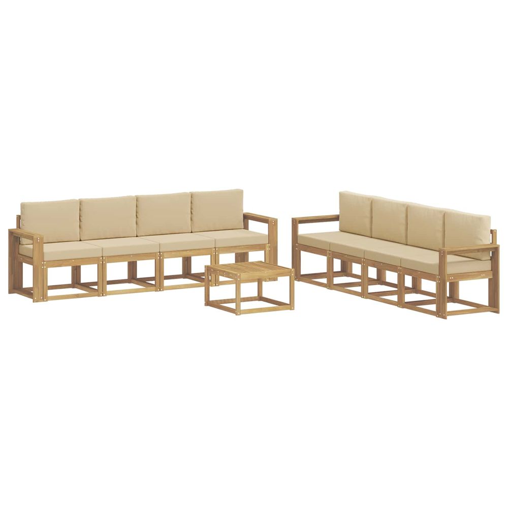 Ensemble de canapés d'extérieur 9 pc blanc et beige