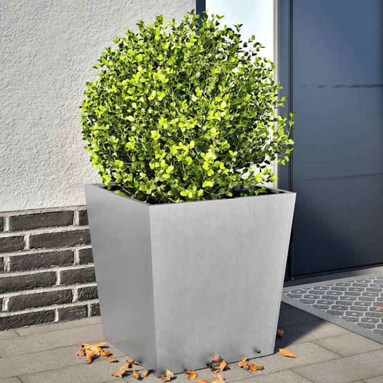 Ensemble 2 bacs cubiques acier galvanisé anti-corrosion grande capacité jardin argent 50x50x50cm