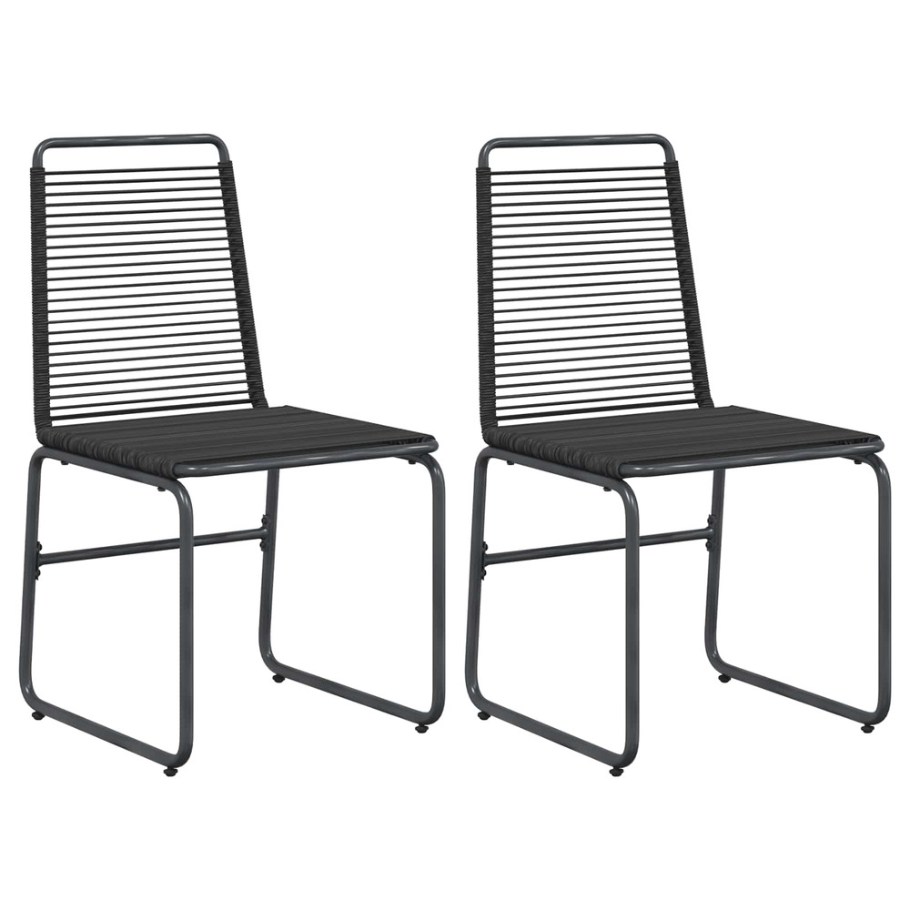 Chaises de jardin 2 pcs noir 48 x 55 x 89,5 cm rotin