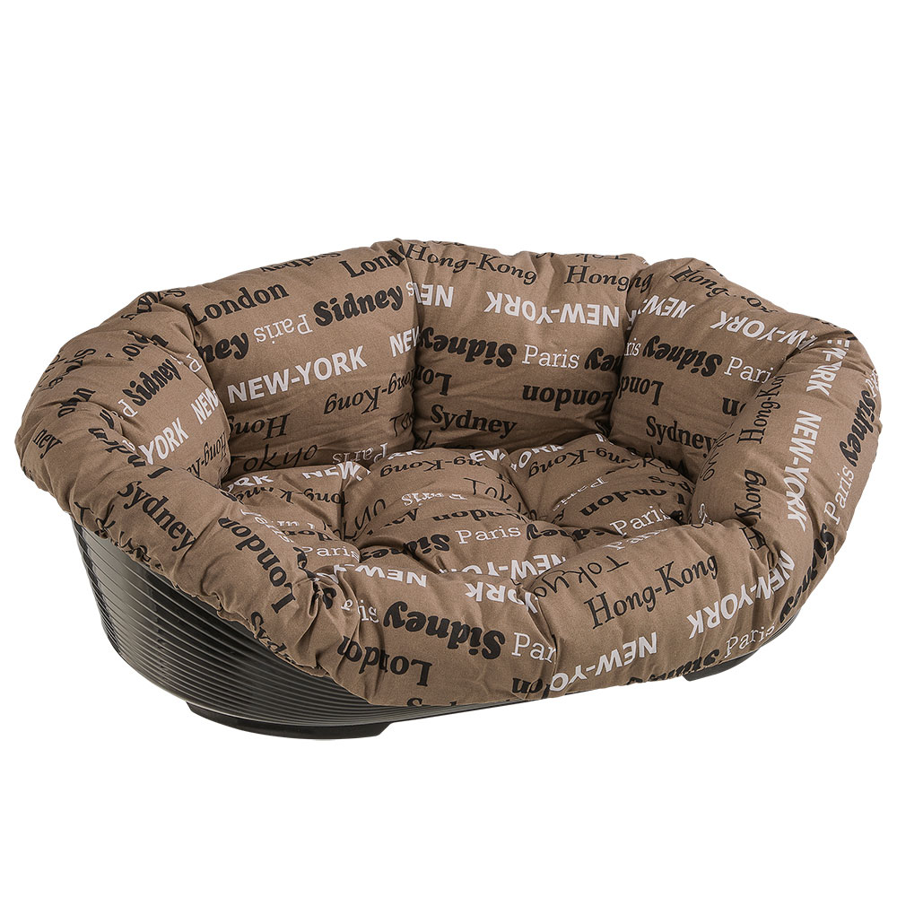 Ferplast panier chien avec coussin sofa' 8 en coton lavable, lit pour chien en plastique rembourré, corbeille en plastique et