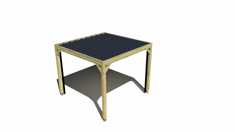 Carport bois • 3m x 3m • indépendante • sens largeur • livraison comprise