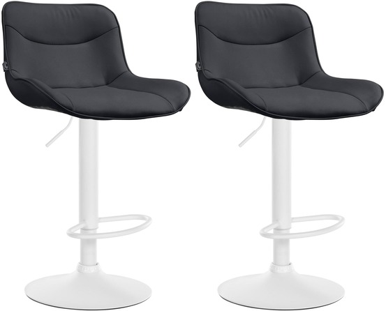 Lot de 2 tabourets de bar vonore simili cuir blanc