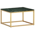 Table basse vert 60x60x35 cm pierre véritable et texture marbre