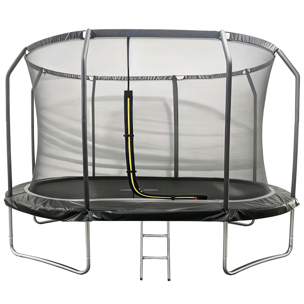 Trampoline ovale 366x244cm noir sydney + filet et échelle