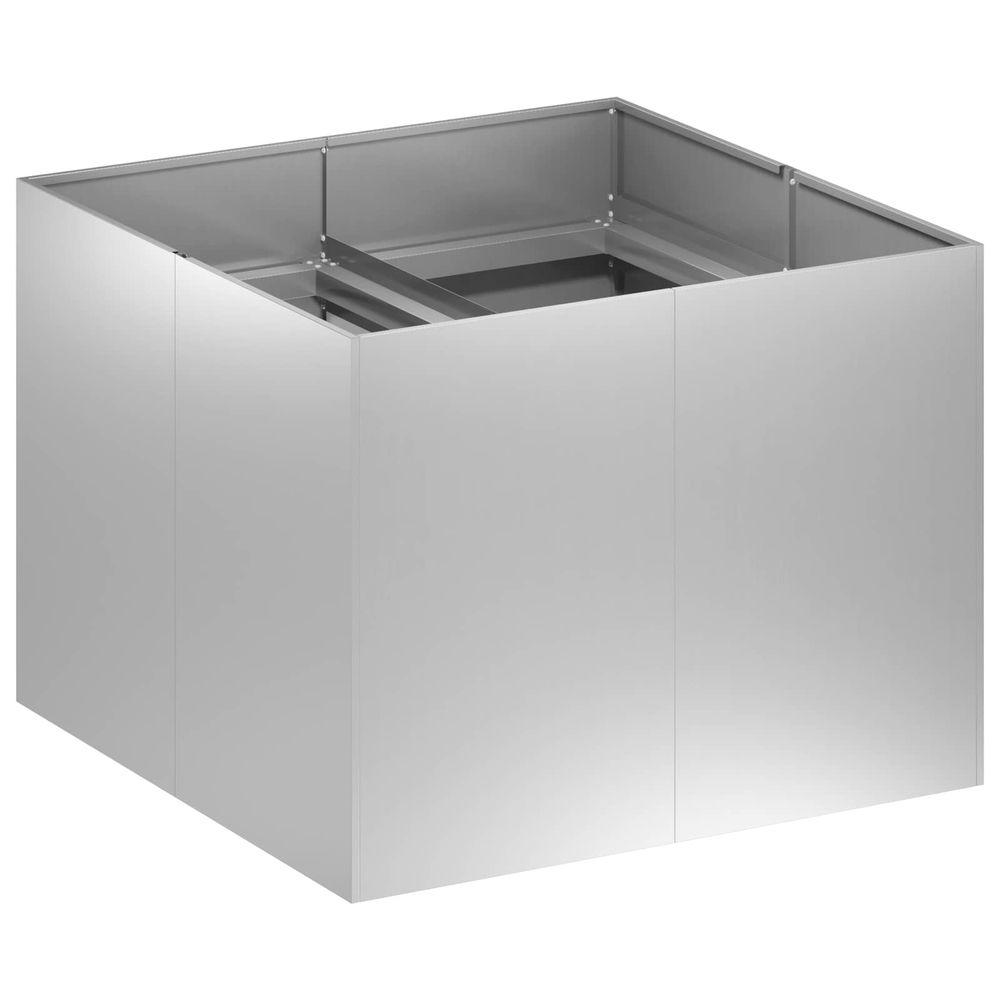 Cache-pot de jardin argenté 80 x 80 x 60 cm acier galvanisé