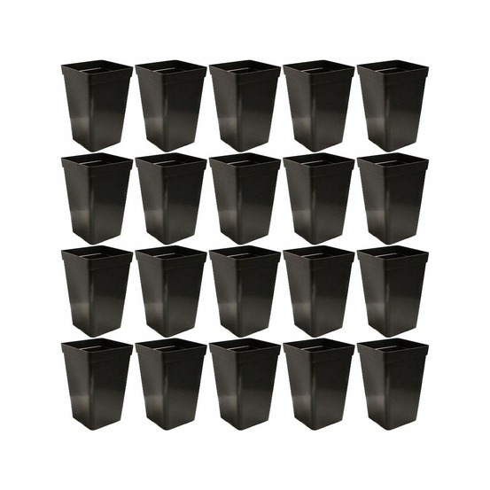Pot de plantation carré noir haut 1.8 litres 10.5 x 10.5 x 22 cm lot de 20