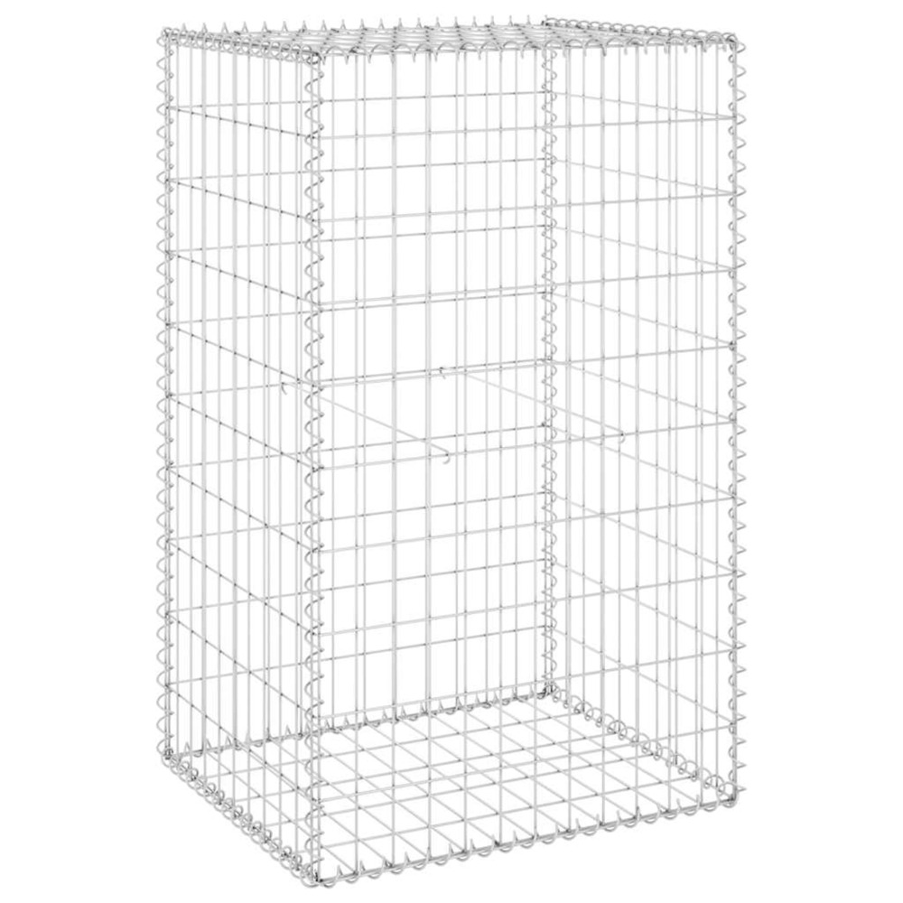 Mur en gabion avec couvercles acier galvanisé 60x50x100 cm