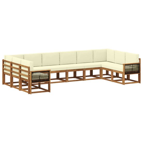Ensemble de canapés d'extérieur 10 pc naturel et crème