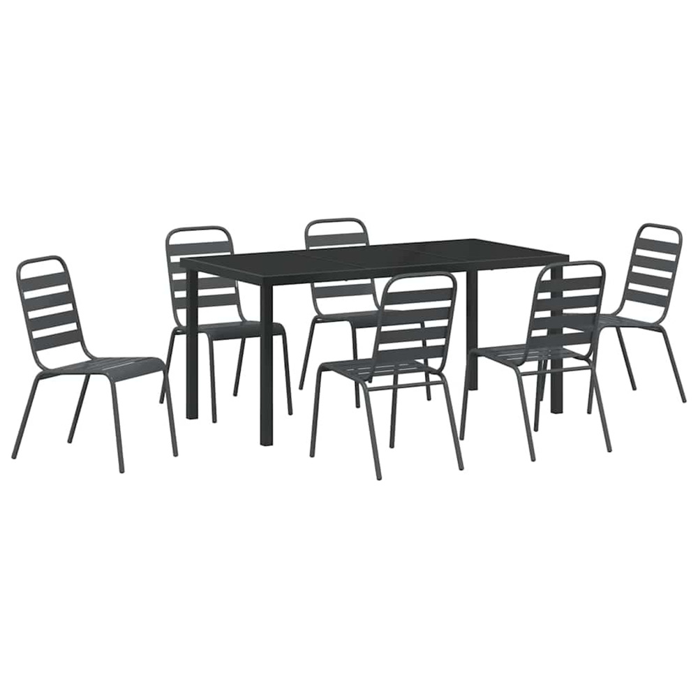 Ensemble de salle à manger pour jardin 7 pcs anthracite