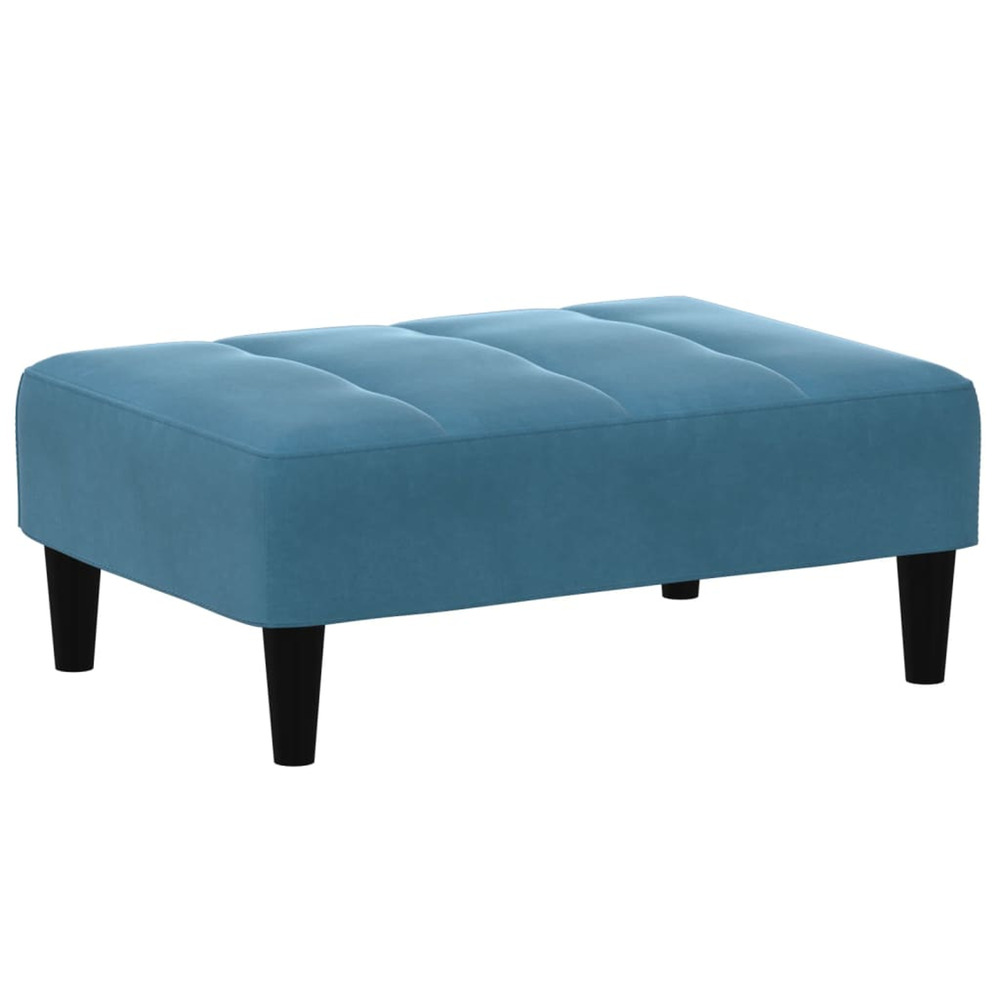 Repose-pied bleu 77x55x31 cm velours