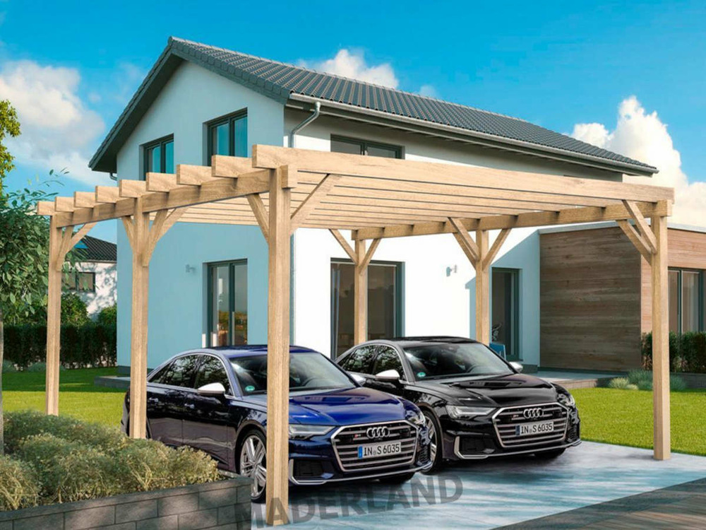 Carport en bois lamellé-collé nîmes 800 x 400 cm