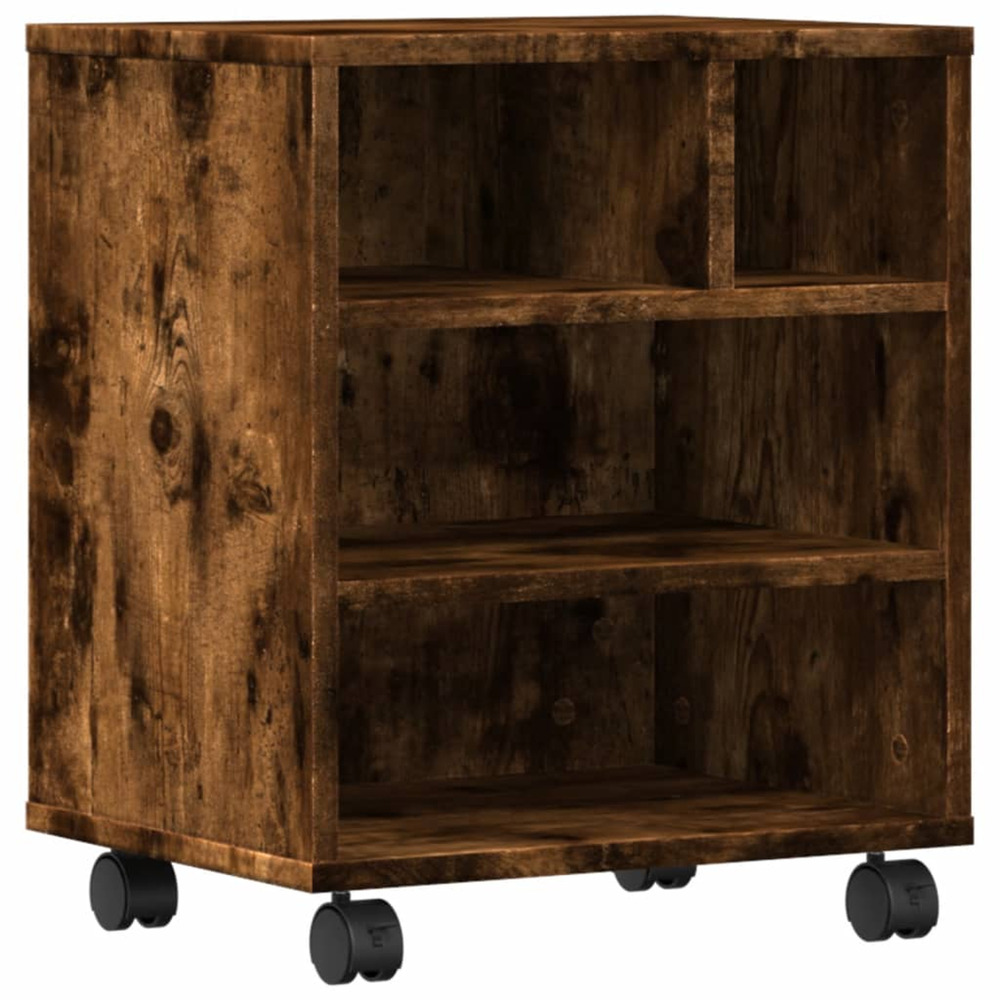 Support d'imprimante avec roulettes chêne fumé 41x32x48 cm