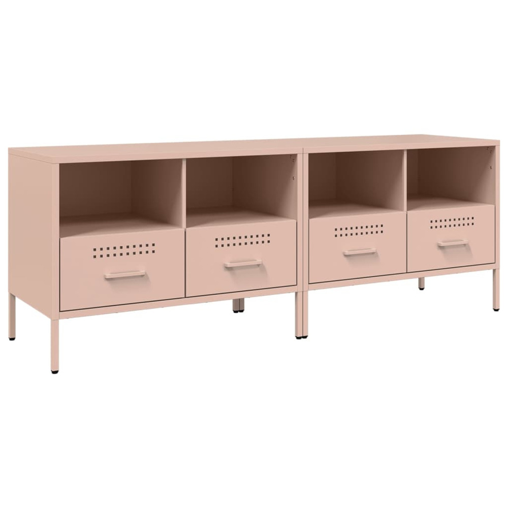 Meubles tv 2 pcs rose 68x39x50,5 cm acier