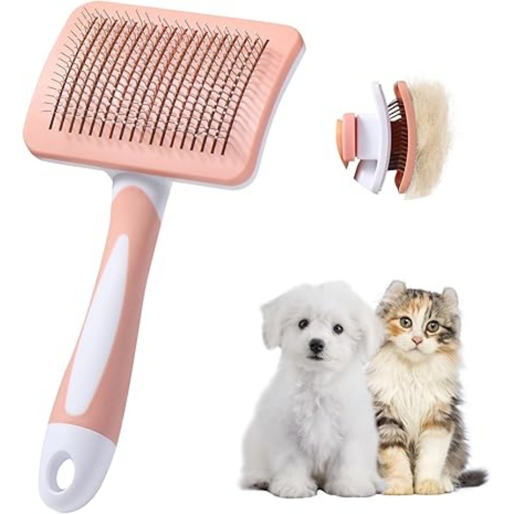 Brosse autonettoyante pour chiens et chats longs et courts poils