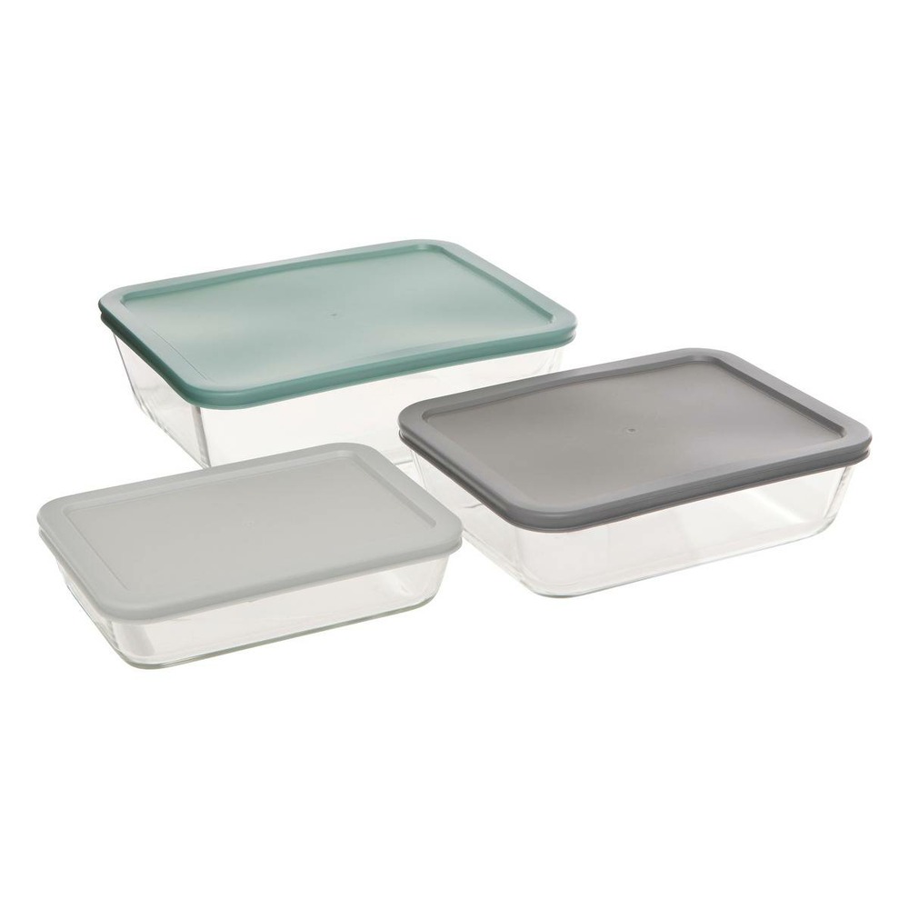 5five - lot de 3 boîtes de conservation en verre