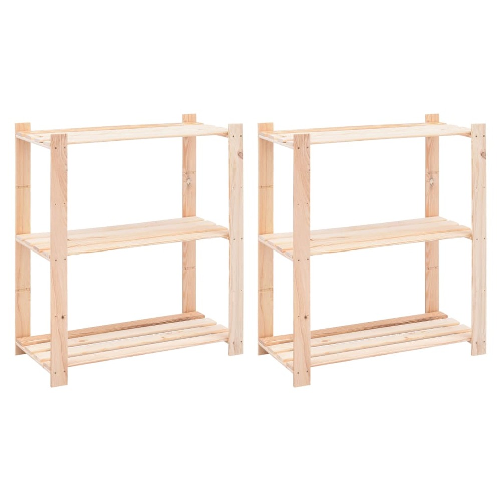 Étagères de rangement à 3 niveaux 2 pcs 80x38x90 cm pin 150 kg