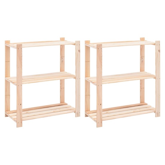 Étagères de rangement à 3 niveaux 2 pcs 80x38x90 cm pin 150 kg