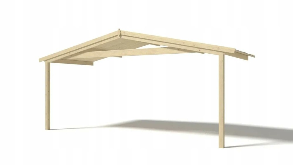 Avant-toit en bois 5x2m pour le chalet de jardin 5m, couleur naturel - dom600 - altanka
