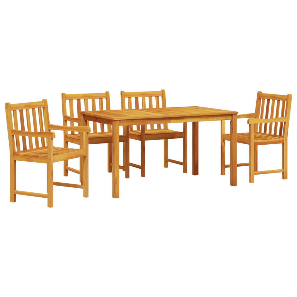 Ensemble de jardin 5 pièces en bois massif d'acacia
