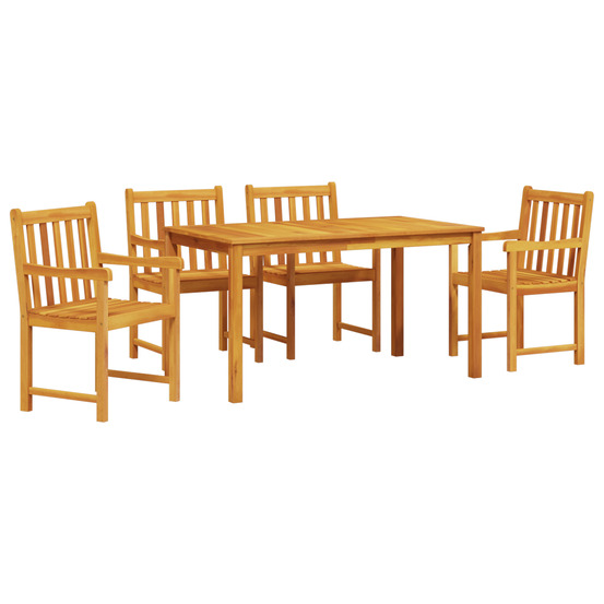 Ensemble de jardin 5 pièces en bois massif d'acacia