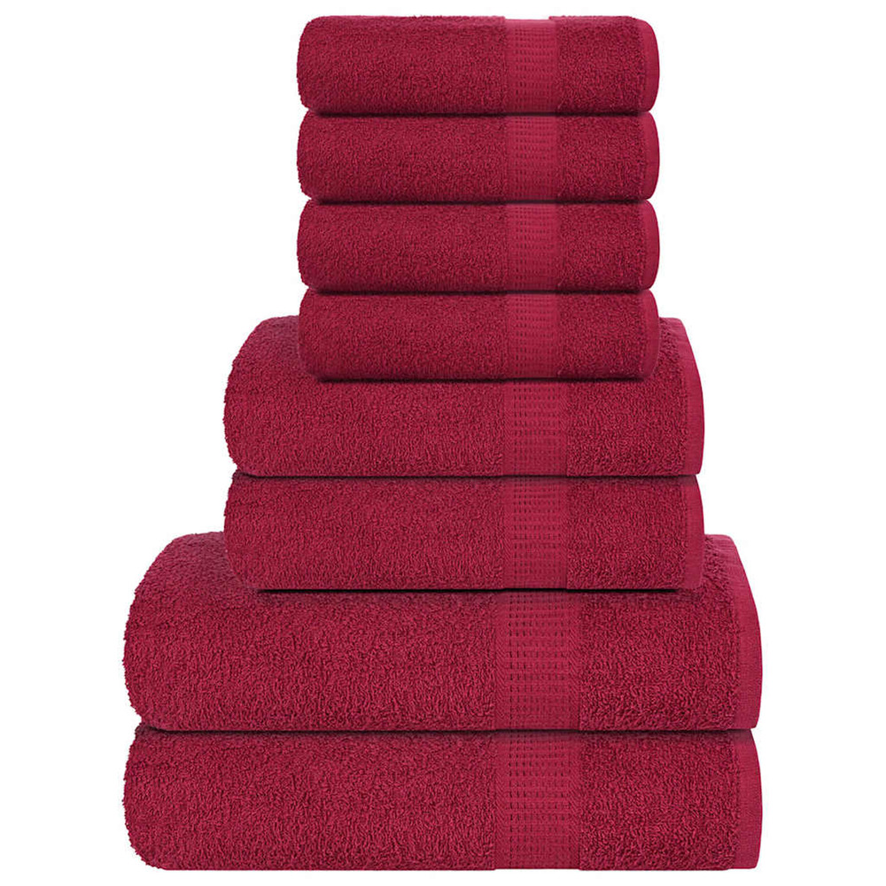 Ensemble de serviettes frogn 8 pcs bordeaux 360 g/m²