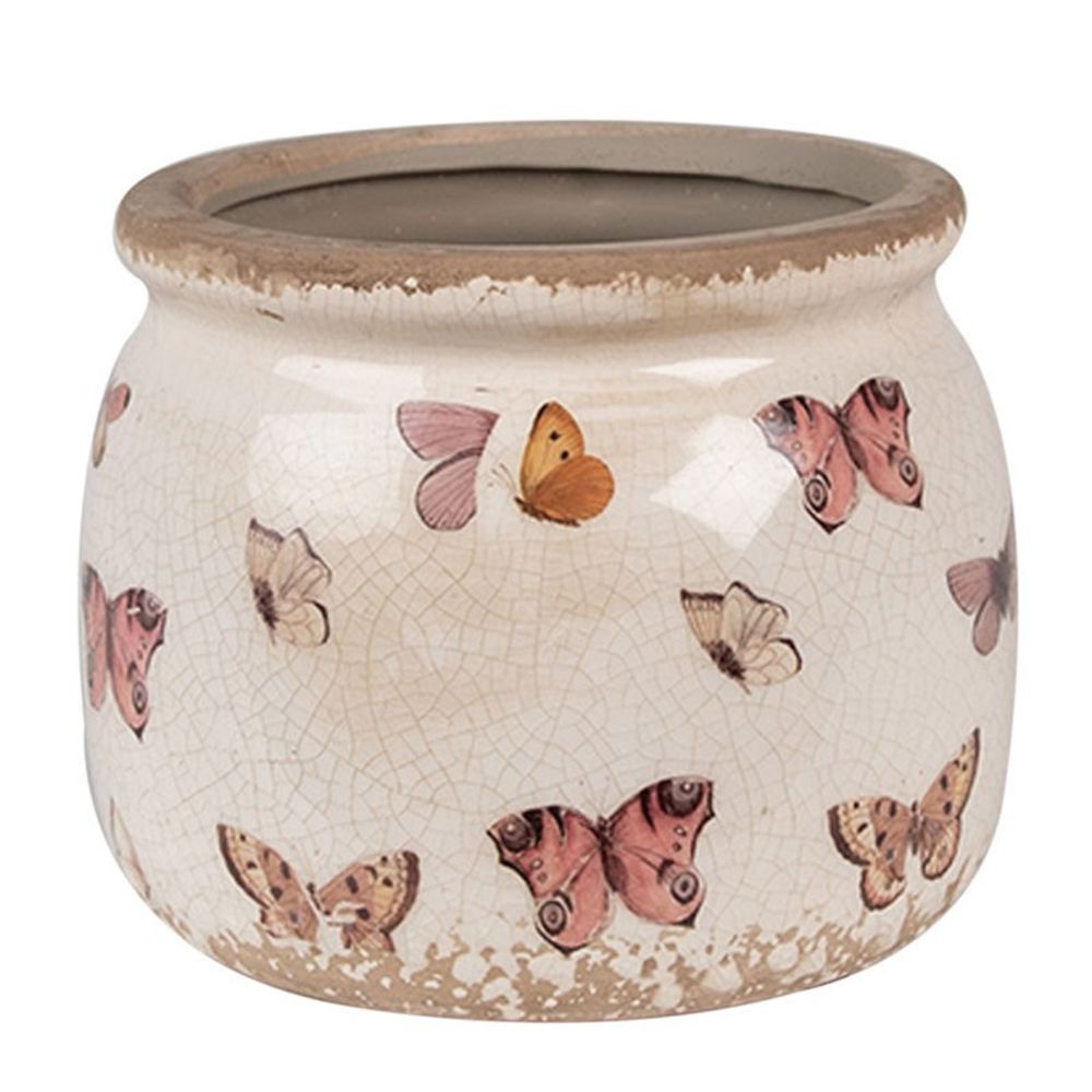 Pot de fleurs d'intérieur beige 12x10cm