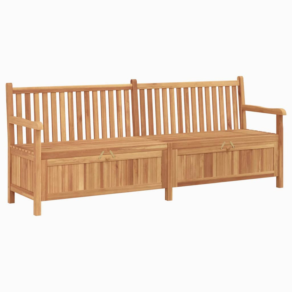 Banc avec stockage marron 228 x 60 x 90 cm bois de teck massif