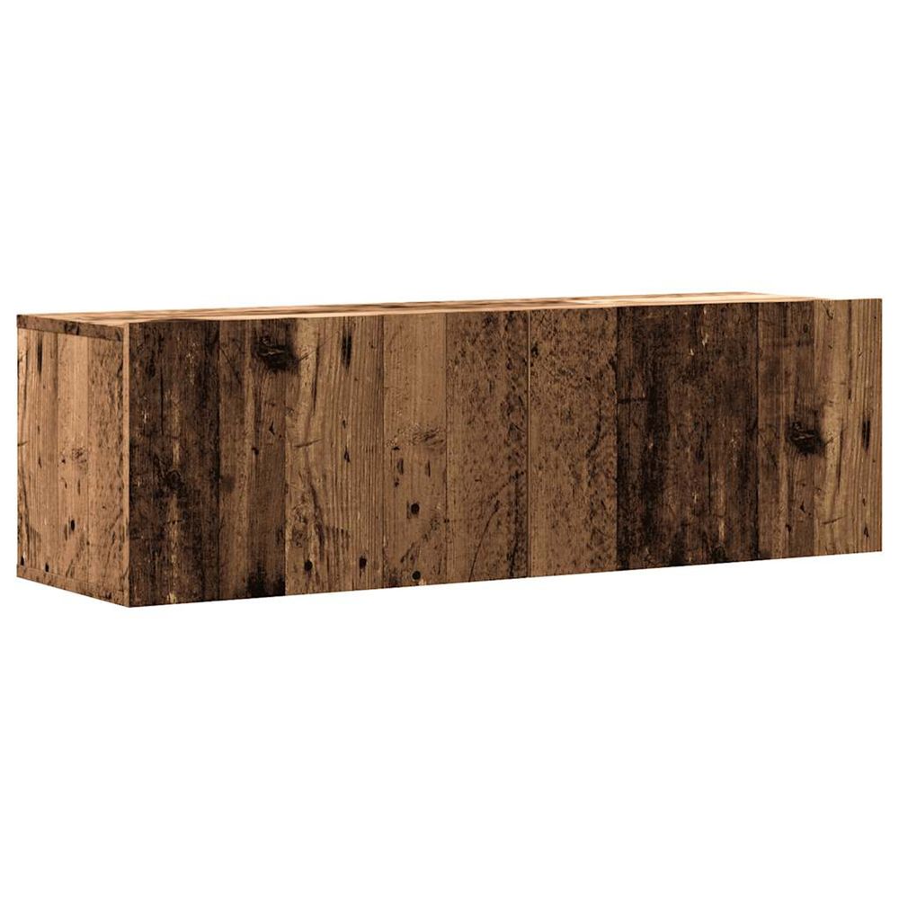 Meuble tv mural vieux bois 100x30x30 cm bois d'ingénierie