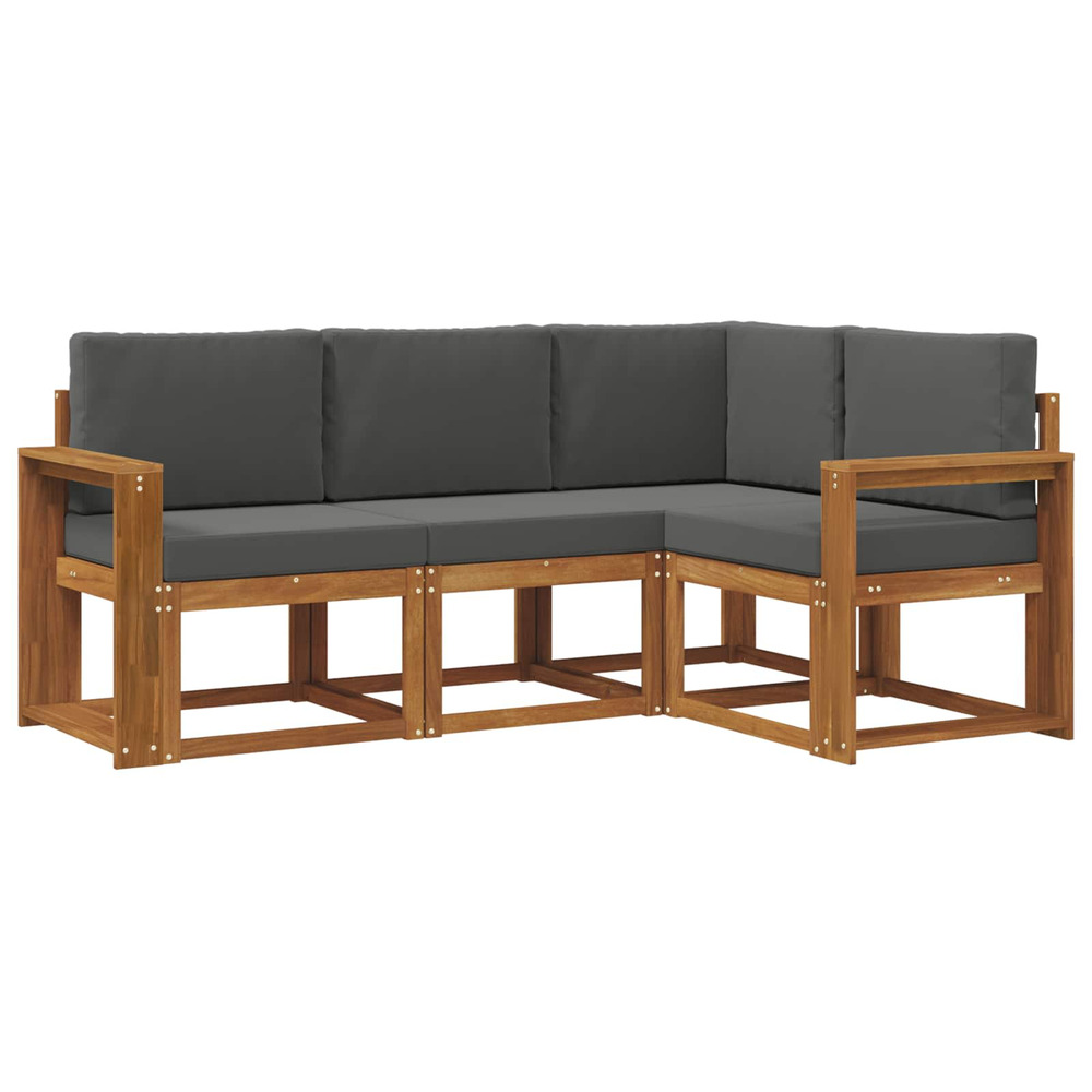 Ensemble de canapés d'extérieur 4 pcs naturel et anthracite