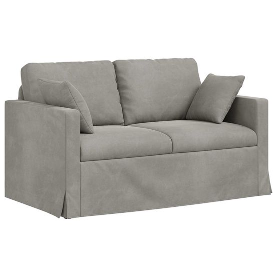 Canapé gris clair 138 x 78 x 80 cm velours
