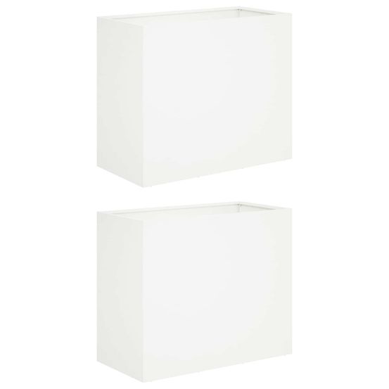 Cache-pot de jardin 2 pc blanc 60 x 30 x 40 cm