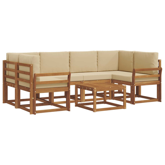 Ensemble de canapés d'extérieur 7 pcs naturel et beige