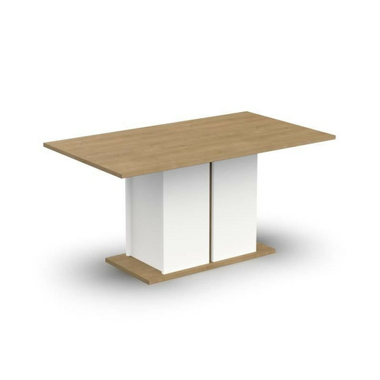 Table a manger seule access - 6 personnes - décor chene hamilton et blanc - l 160 x p 78 x h 90 cm - demeyere