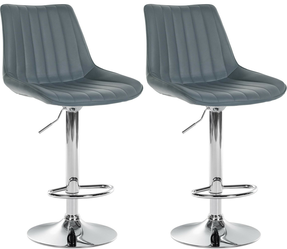 Lot de 2 tabourets de bar toni simili cuir chromé