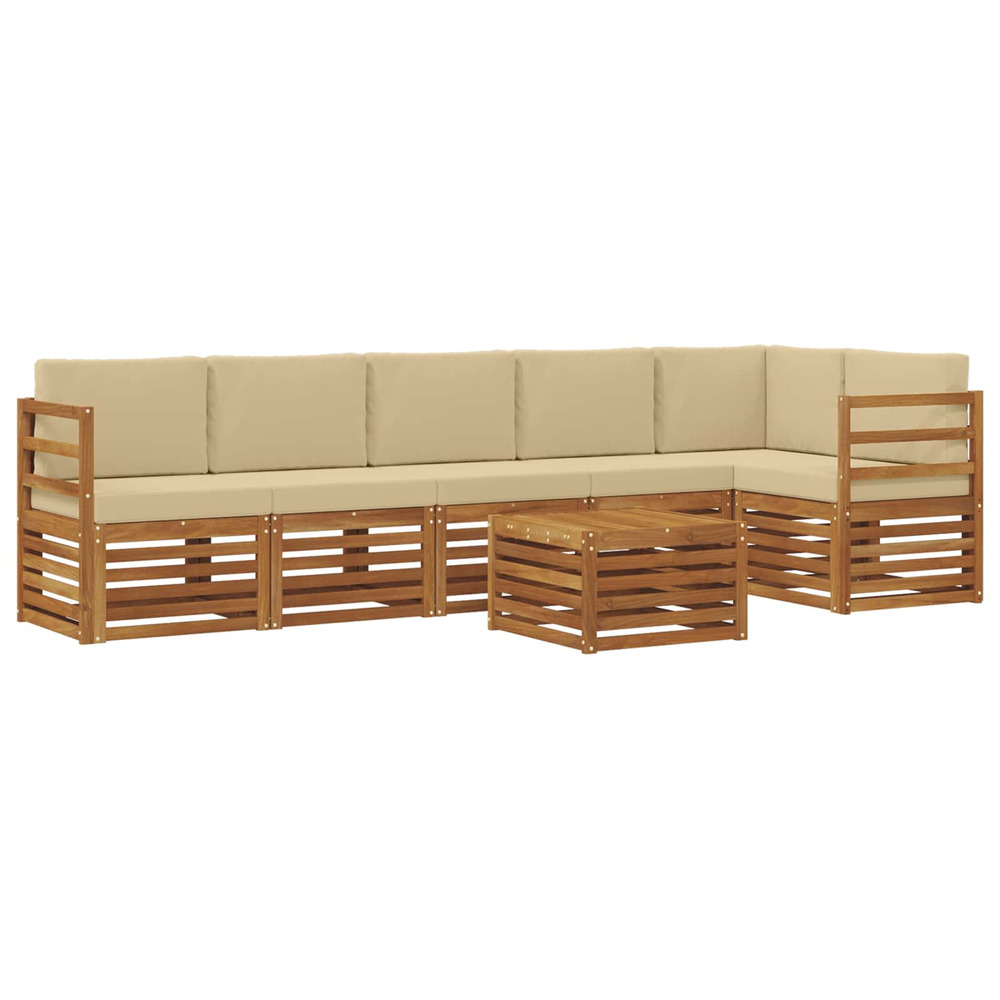 Ensembles de canapés avec coussin 7 pcs naturel et beige