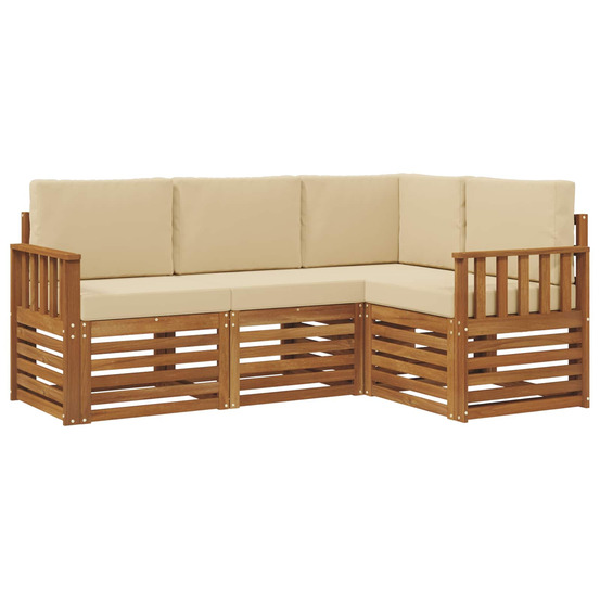 Ensembles de canapés avec coussin 4 pcs naturel et beige